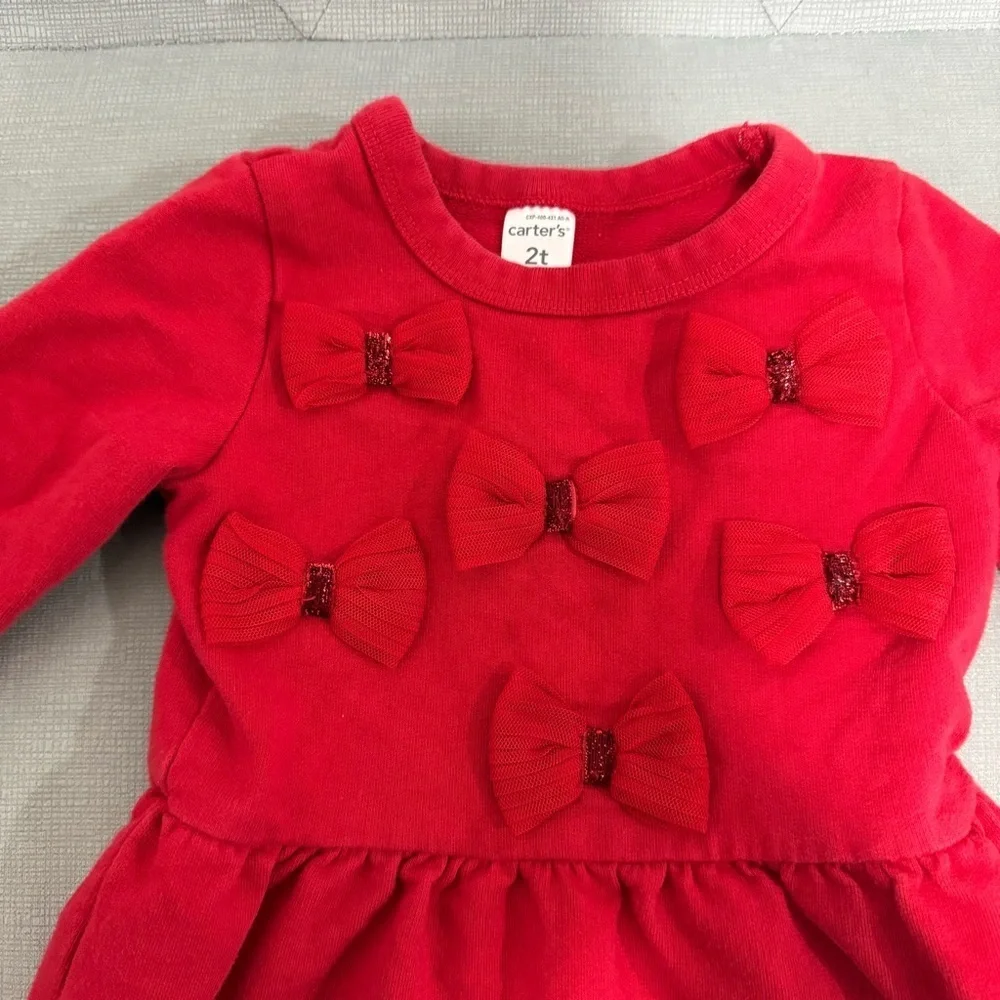 Carters girls dress with bows 2T